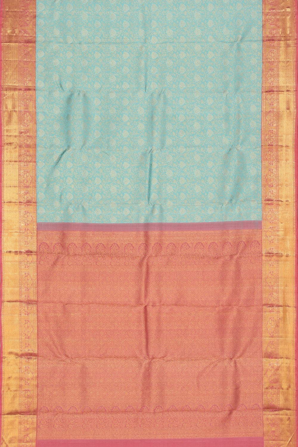 Image of Arani Silk Brocade Sea Green Saree